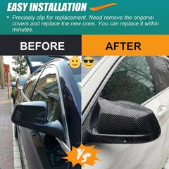 1 Pair Car Side Mirror Covers Caps Replacement for 2010-2013 BMW 5 Series F10 52