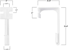 Heavy Duty RV Side Curtain Hold Down Hooks, White 4 Pack, Fits Tr Size: 4 Pack