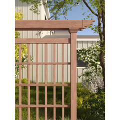 80″L X 90″H Colonial Embossed Vinyl Privacy Screen, Brown, VA84051
