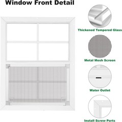 18″ X 23″ Shed Windows 2 Pack, Small Sliding Window with Tempered Glass & Metal
