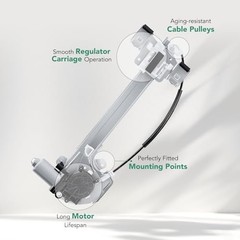 Power Window Regulator With 2-Pin Motor Assembly for Buick Rear Driver Side