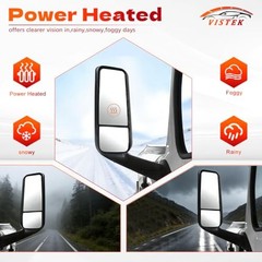 Driver Left Side Power Heated Door Mirror with Chrome Back Driver (LH) Side