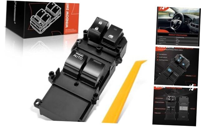Left Front Master Power Window Switch for Honda Accord 2008-2012 Driver Side