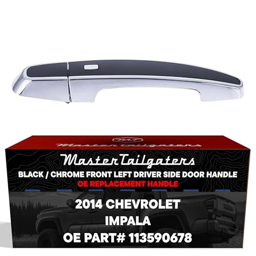 Black/Chrome Exterior Door Handle Replacement for Chevrolet Impala 2014 (LTZ
