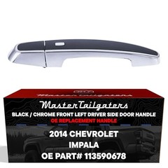 Black/Chrome Exterior Door Handle Replacement for Chevrolet Impala 2014 (LTZ