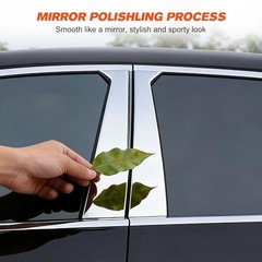 Door Window Pillar Trim, Stainless Steel Polished Chrome Dodge RAM 2002-2008