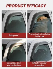 Window Rain Guards Fit for 2009-2014 Ford F150 SuperCrew Cab, Outside-Mount E…