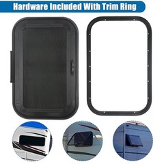 Frameless RV Window, Tinted with Net Screen and Trim Ring | 24″ W x 15″ H,