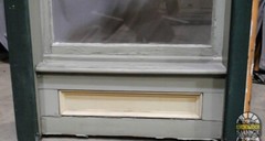 Salvaged Window, 97″H x 40.5″W, Reclaimed Victorian Storefront, Arched