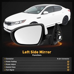 Driver Mirror Compatible with Kia Optima 2011-2013-Power Folding | Left Side