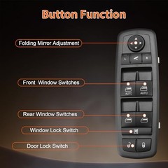 Master Power Window Switch Compatible with 2012-2015 Dodge Grand PWS-DQ-867AA