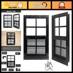 14″ x 21″ Shed Windows – Tempered Glass, Fiberglass Screen, 2 Pack for Shed, Coo