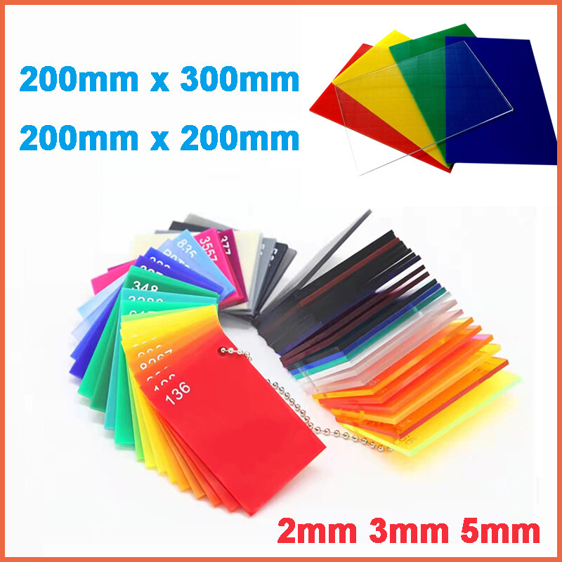 Coloured Plastic Panel Sheet 2/3/5mm Colour Material 200 x 300mm Guard Screen