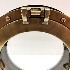 12″ Canal Boat Porthole Window Antique Brown Door Window Glass Home Decor