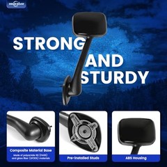 Black Hood Mirror for Freightliner Cascadia 2008-2017, Driver/ Left Side