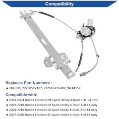 748-131 Power Window Regulator with Motor (6 pins), Front Left Driver Side