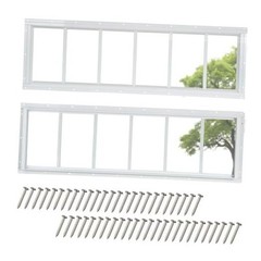 2 Pack Shed Windows, 10″x35″ Transom Window Fixed Design with 10″ x35″ White
