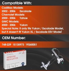 748-229 Rear Passenger Side Power Window Regulator | with Motor Rear Right
