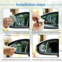 4 Pcs Blind Spot Mirrors 360 Degree 2 Inch Car Rear View Adjusta Color: Silver