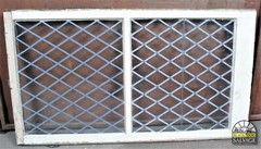 28″ x 49″ Leaded Glass Window in Oak Sash, Diamond Pattern