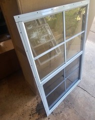 24×36″ (2 Pack) Single-pane Aluminum Shed Windows White Durable screws included