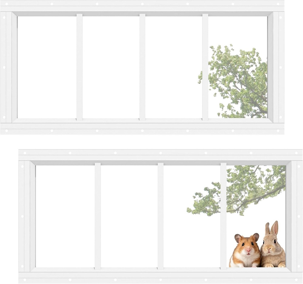 10″x23″ Tempered Glass Fixed Shed Windows – 2 Pack for Outdoor Buildings