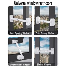 Window Restrictor Child Pet Safety Self Adhesive Adjustable Window Lock NEW