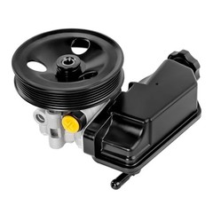 Power Steering Pump, with Pulley and Reservoir, Compatible with 2005 2006 2007