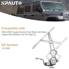 Front Right Passenger Side Power Window Regulator with Front Passenger Side
