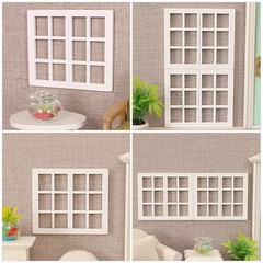 8 Pcs Miniature Wooden Window Frame Models For Dollhouse Diy Craft Decorations
