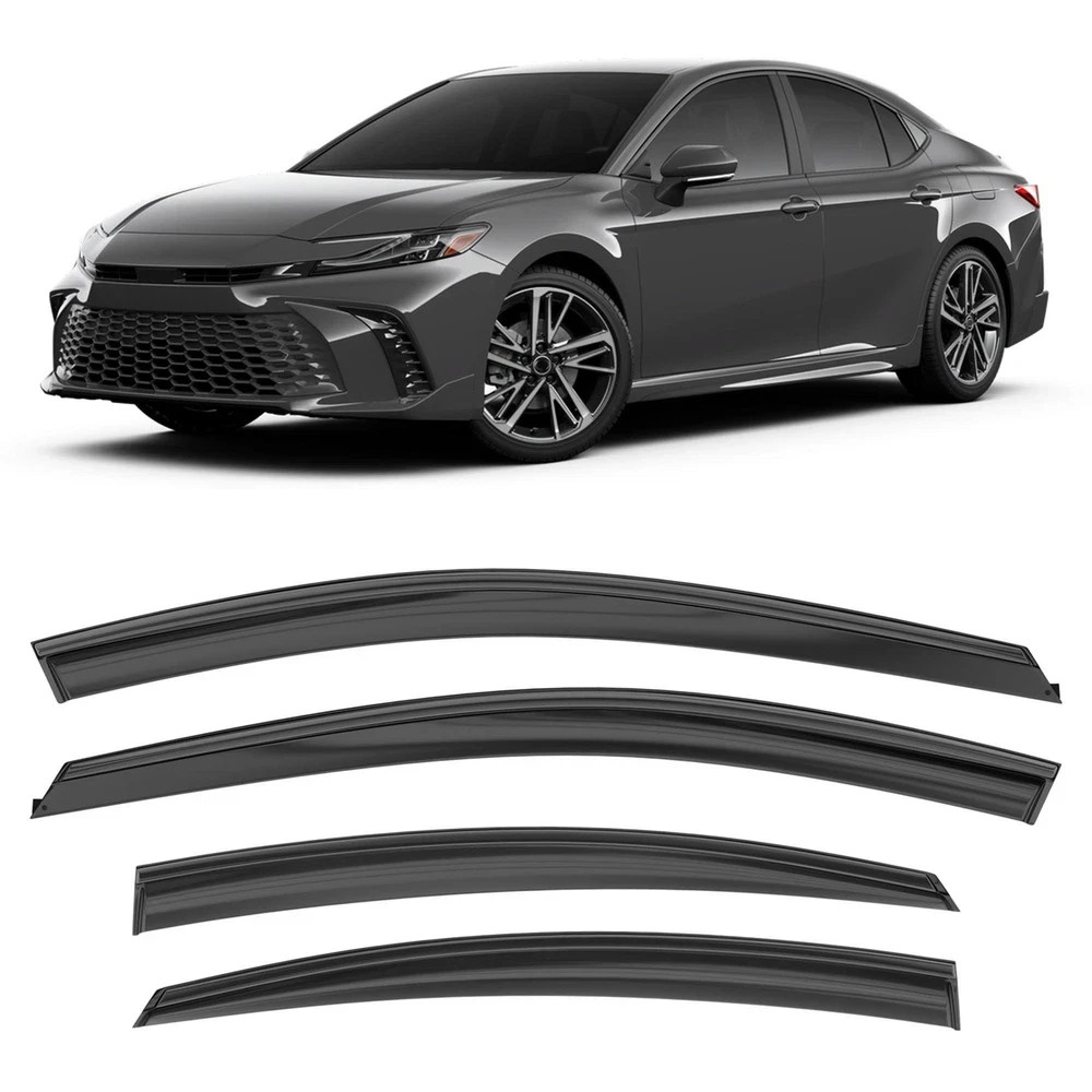 Shatterproof Taped-On Window Deflectors for Toyota Camry 2025 2026 with Black…