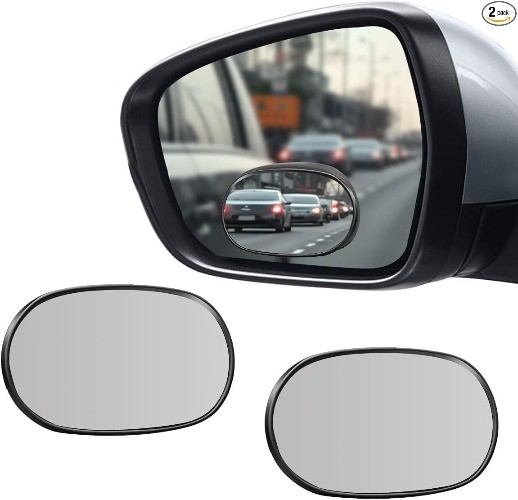 2PCS Framed Oval Blind Spot Mirrors for Car, Universal 360° Adjustable Stick-on