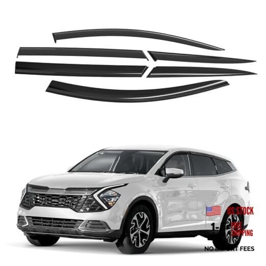 Window Deflectors Smoke Tinted Tape-On Side Window Vent For Sportage 23-26