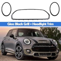 5pcs Front Grille Frame Surround Trim Headlight Taillight Trim Ring Black