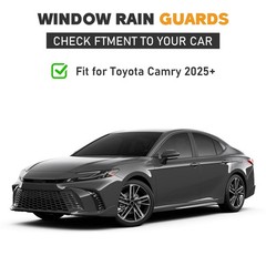 Shatterproof Taped-On Window Deflectors for Toyota Camry 2025 2026 with Black…