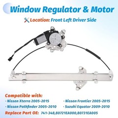 Front Left Driver Side Power Window Regulator with Motor Compatible with