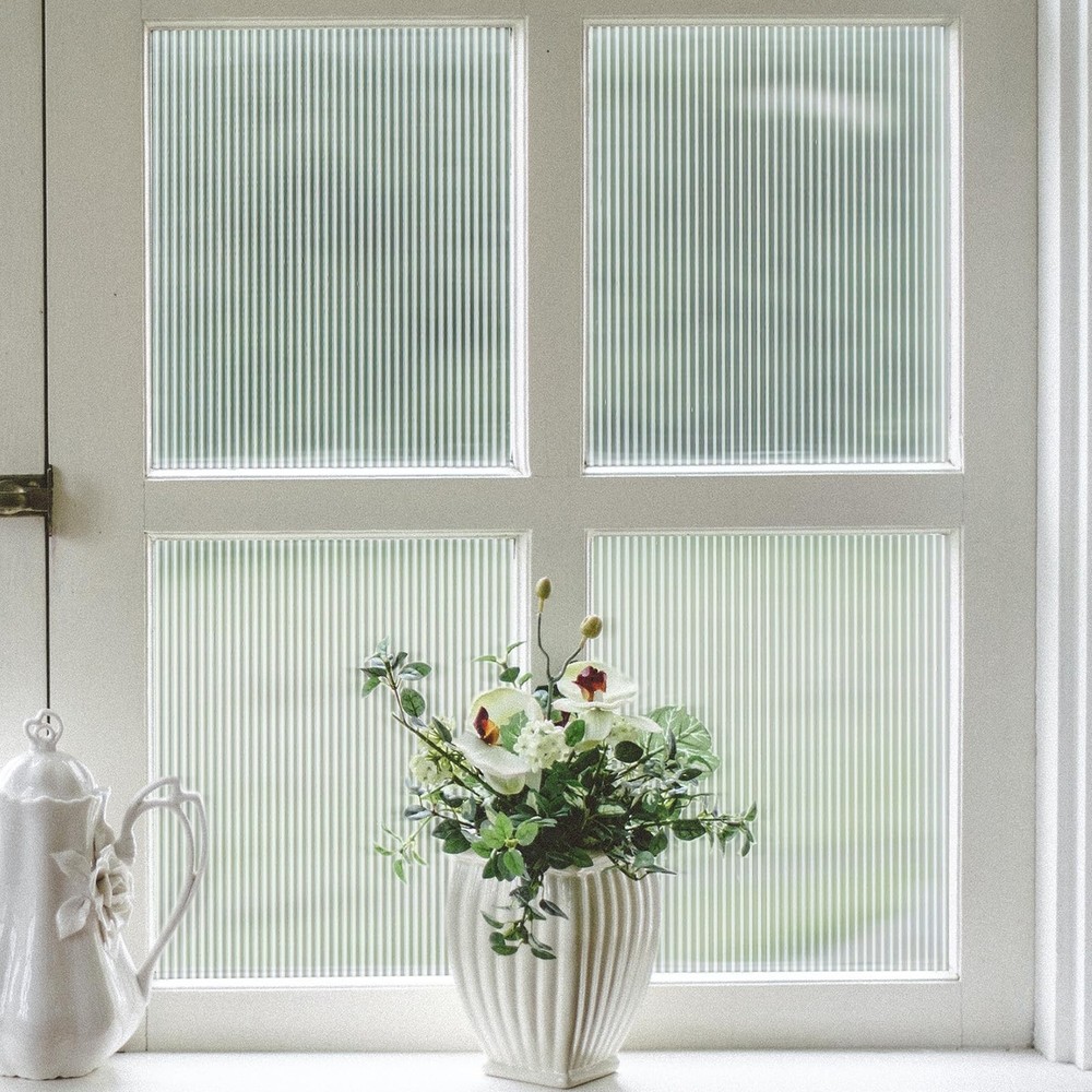 VELIMAX Reeded Glass Window Film, Window Privacy Film, Frosted Window Vinyl, …