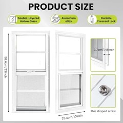 COLORPAPA 2 Pack Shed Windows, 10″x23″ Sliding Windows, Transom Window with