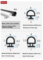 1/2/5/10M PVC/Silicone Door Window Seal Gasket Rubber Strip Slot Draught Repair