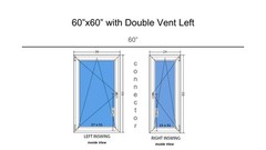 Euro Double Ventilation Tilt and Turn Window 60″ x 60″