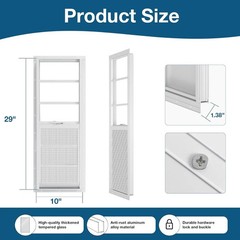 Shed Windows 2 Pack, 10″X29″ Sliding Windows Transom Window with Tempered Glass