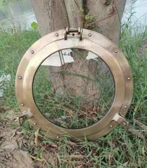 Antique Aluminium Canal Boat Porthole Window Ship Round Glass Home Decor