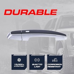 Black/Chrome Exterior Door Handle Replacement for Chevrolet Impala 2014 (LTZ