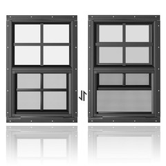 2 Pack 18″ x 23″ White Shed Windows – Flush Mount Aluminum