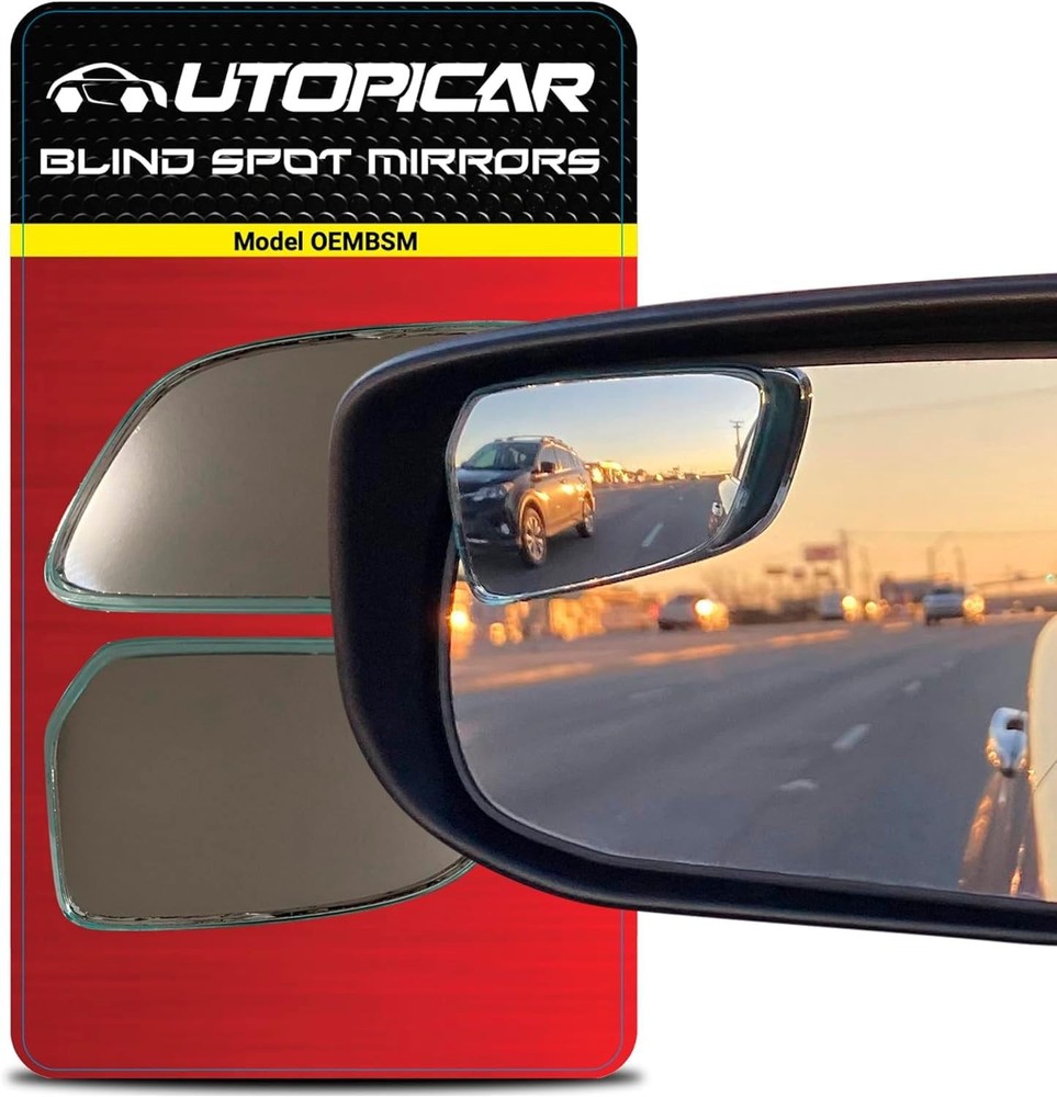Convex Blind Spot Mirrors 2 Pack – Car Side Mirror Blindspot Elim Color: Sedan