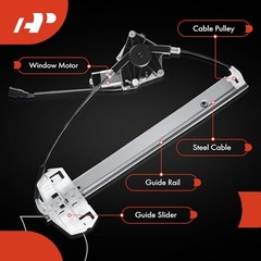 Power Window Regulator with 2-Pin Motor Replacement for Jeep Front Driver Side