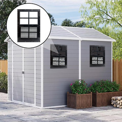 24″ X 27″ Shed Windows with Tempered Glass and Fiberglass Screen, 2 Pack Small S