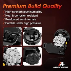 Power Steering Pump, with Pulley and Reservoir, Compatible with 2005 2006 2007