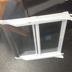 Sliding Vinyl Frame Home Window, Clear Single-Pane Glazed Glass, 52×52 White