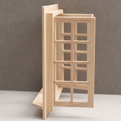 Mini House Adornment Mini Blank Window Model Uncolored Wooden Window